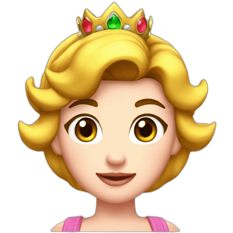 Super Mario Princess Peach with Dark Hair emoji