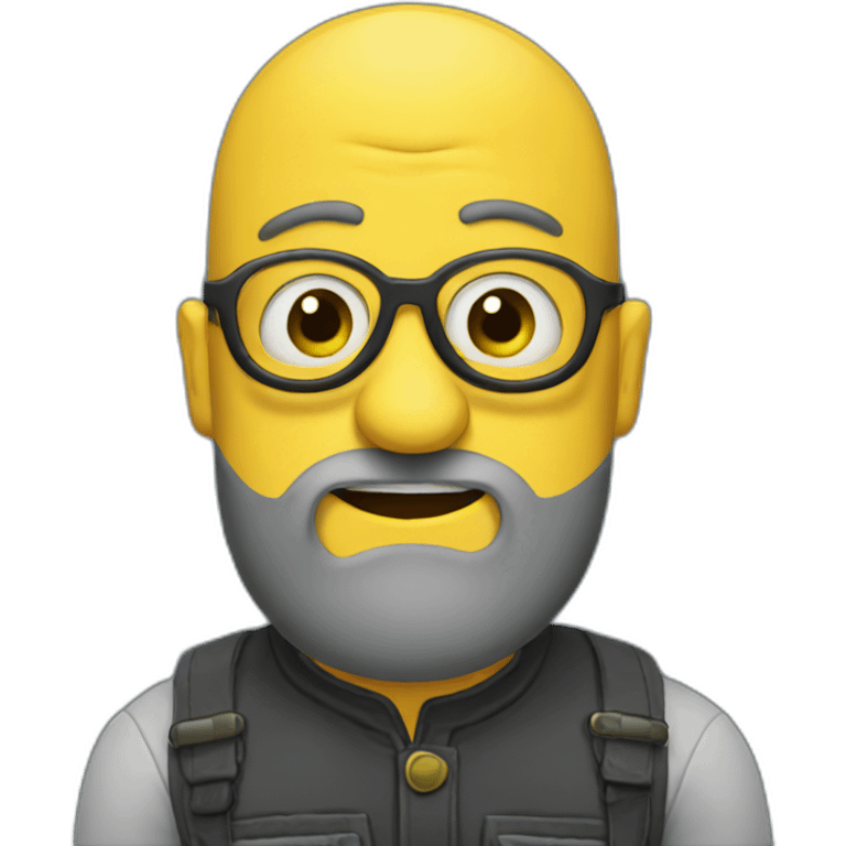 bald minion with beard emoji