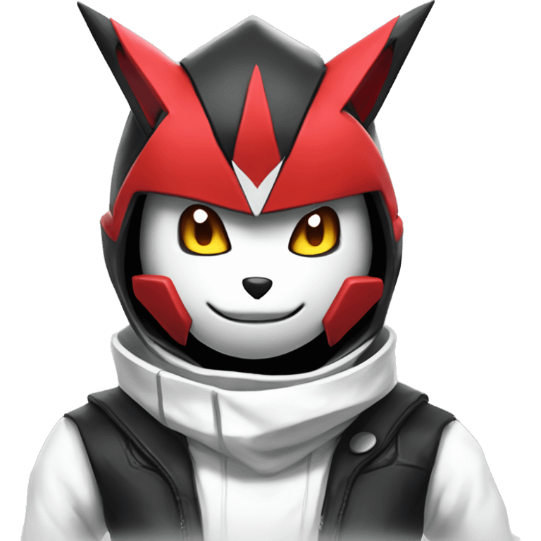  Cool Edgy Futuristic Black White Red Zangoose-Digimon-Medabot emoji