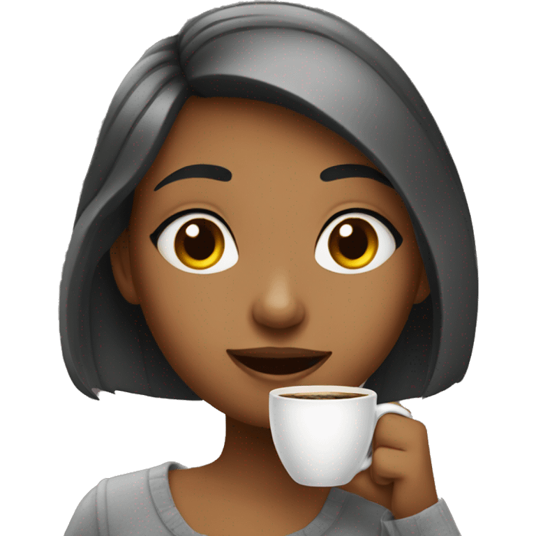 A girl Who drink coffe  emoji