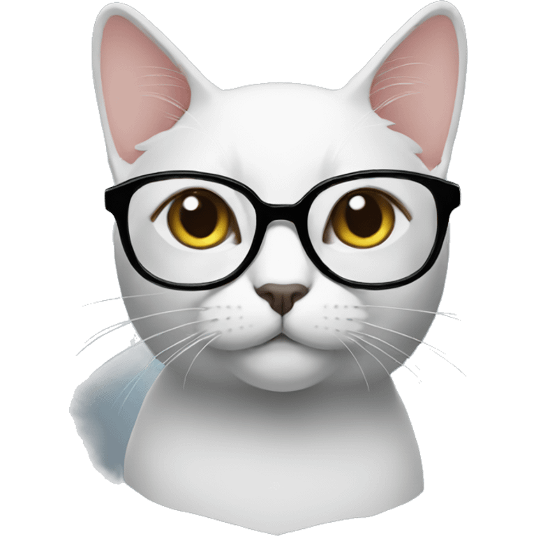 cat black with glasses  emoji