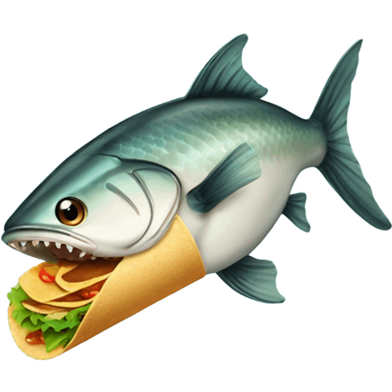 Fish eating a taco emoji