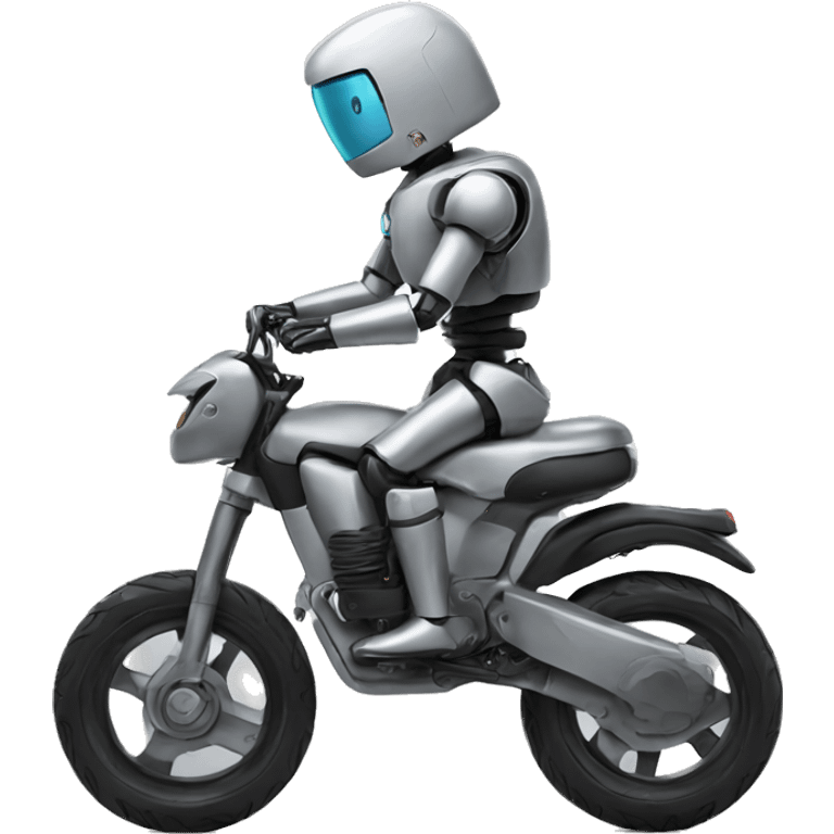 robot riding single whe emoji