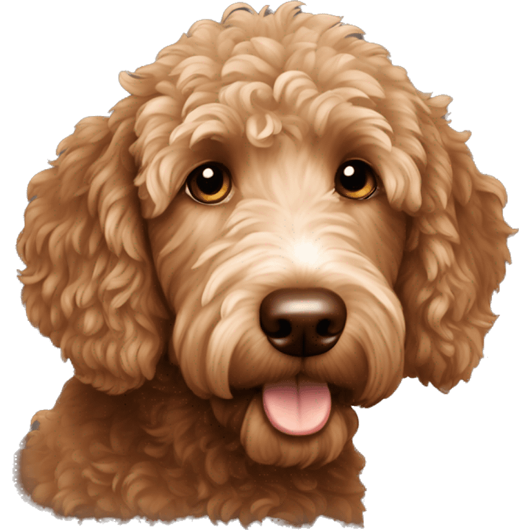 Chocolate brown golden doodle emoji