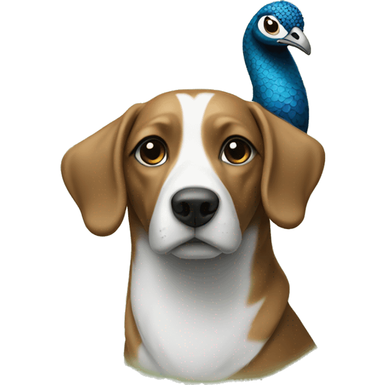 dog with peacock emoji