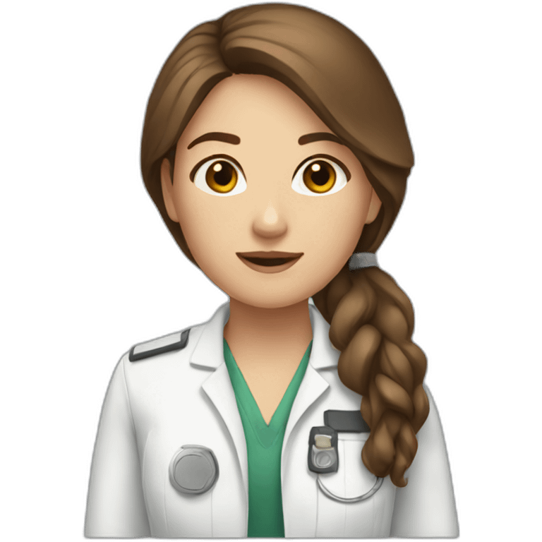 Vet girl Brown hair emoji