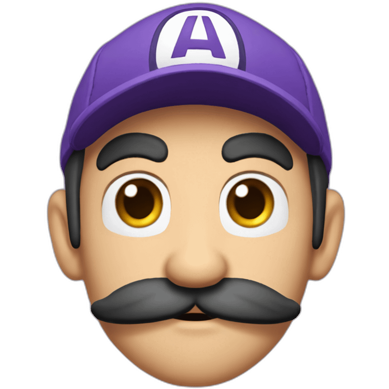 Only one Waluigi with à howl purple cap à black mustache and à long face emoji