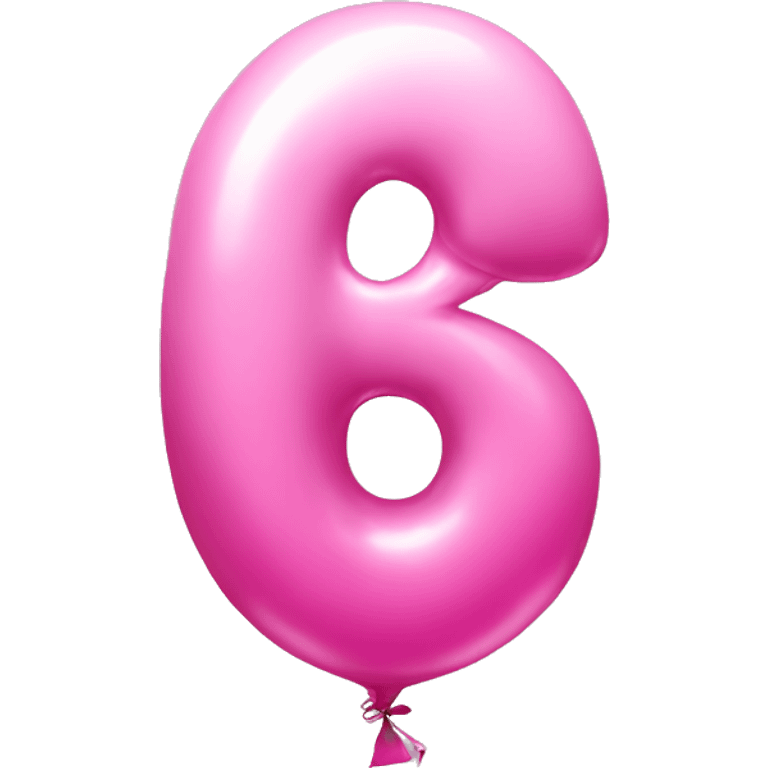 Pink balloon with number 6 emoji