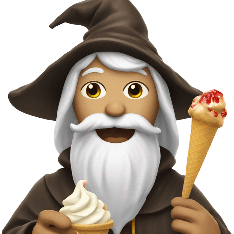 Wizard eating ice cream  emoji