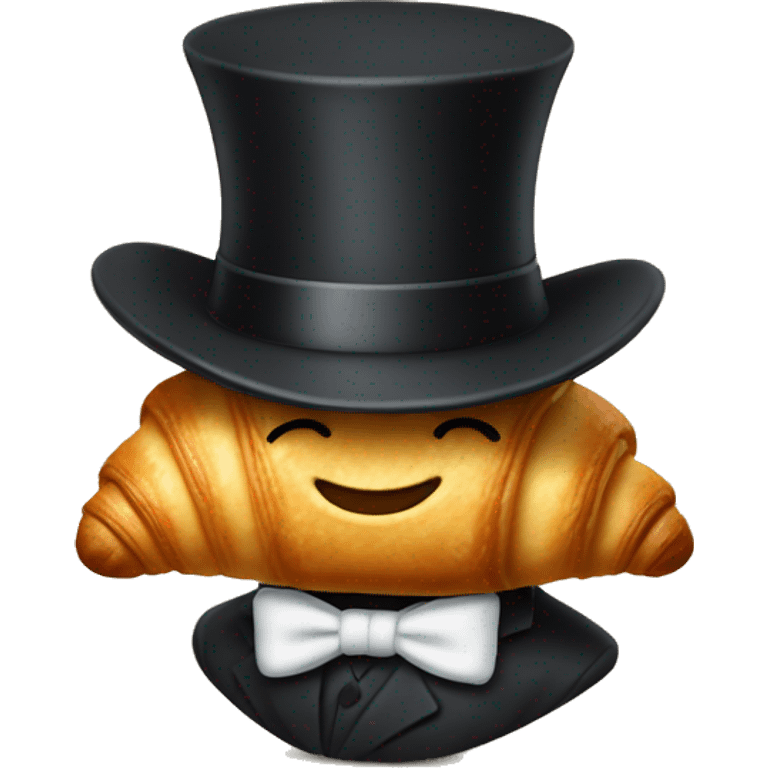 croissant wearing a top hat emoji