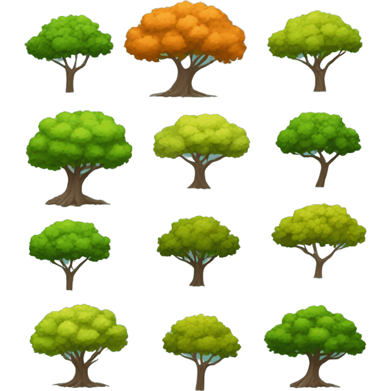 Tree 🌳 with different colour  emoji