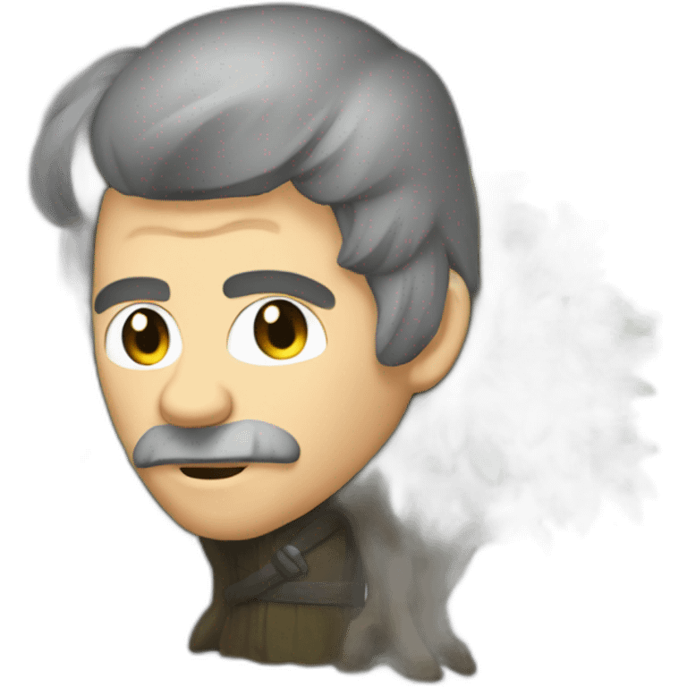 medieval evil spy hidden behind bush emoji