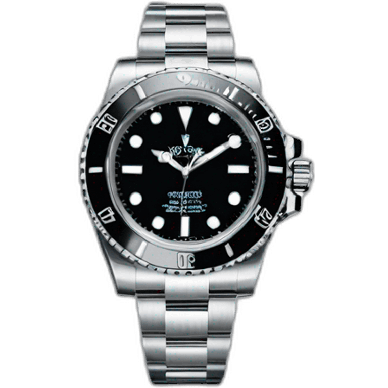 silver black rolex submariner emoji