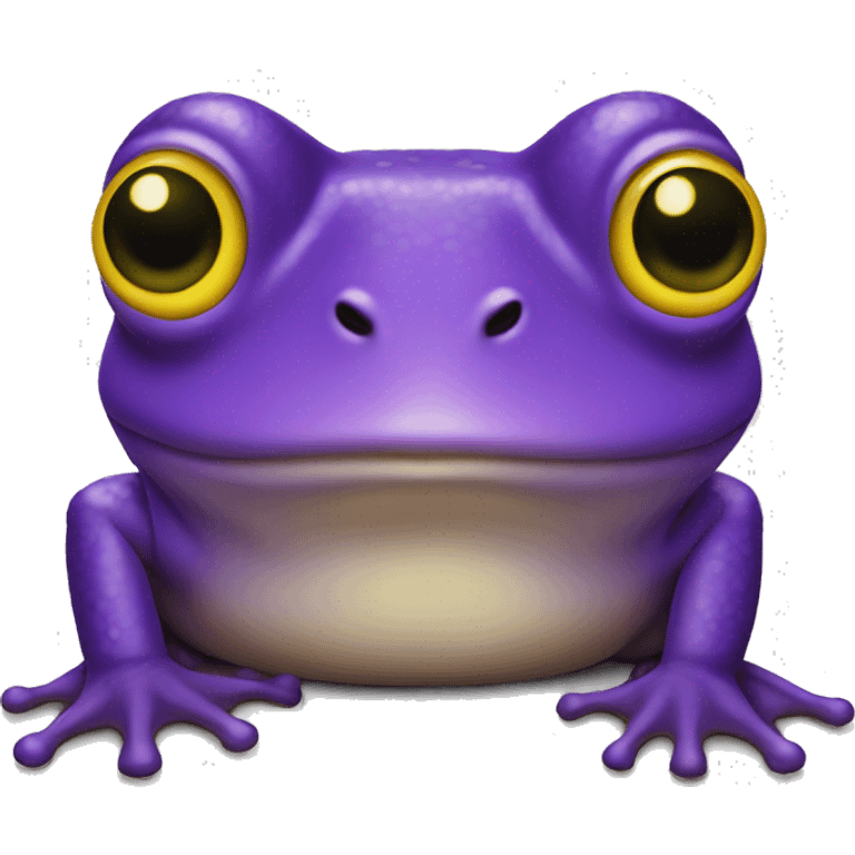 purple frog with yellow heat eyes emoji