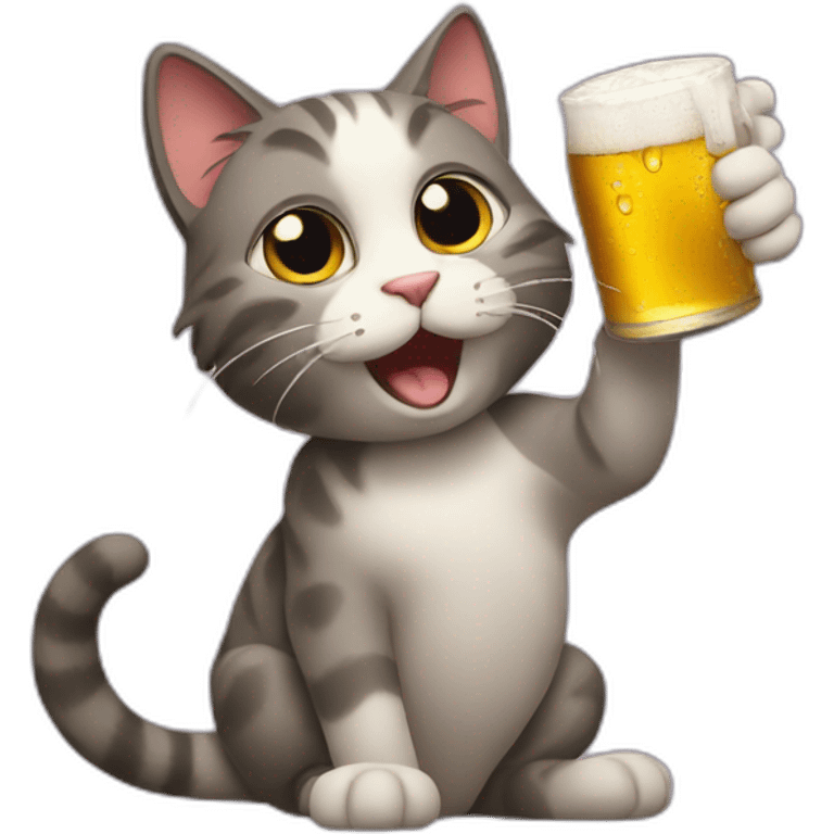 cat drink beer emoji