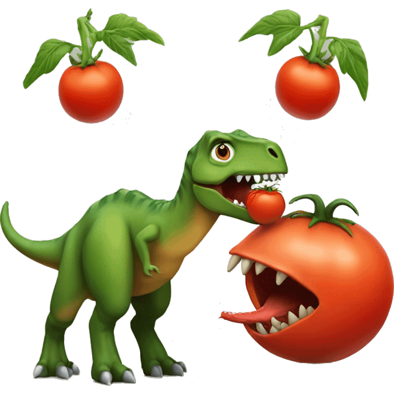 Tomato sucking dinosaur emoji