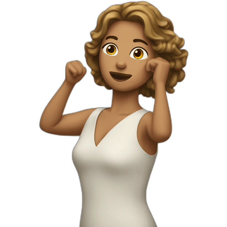 une femme qui dab emoji