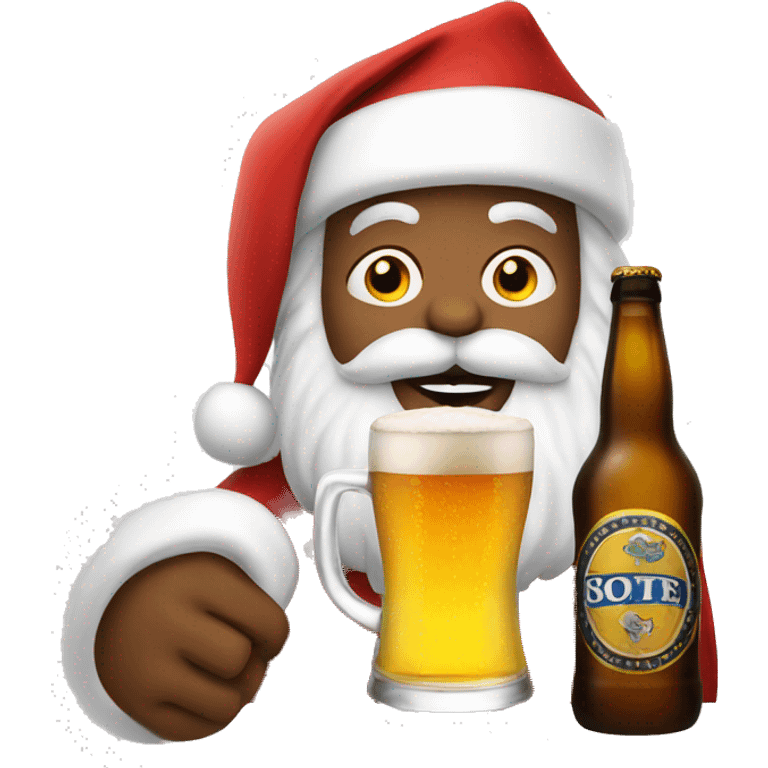 Santa with a beer emoji