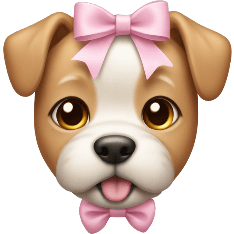 cute dog wearing a light pink bow emoji