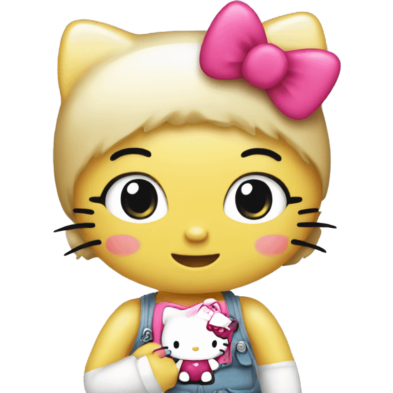 Hello kitty with an iphone emoji