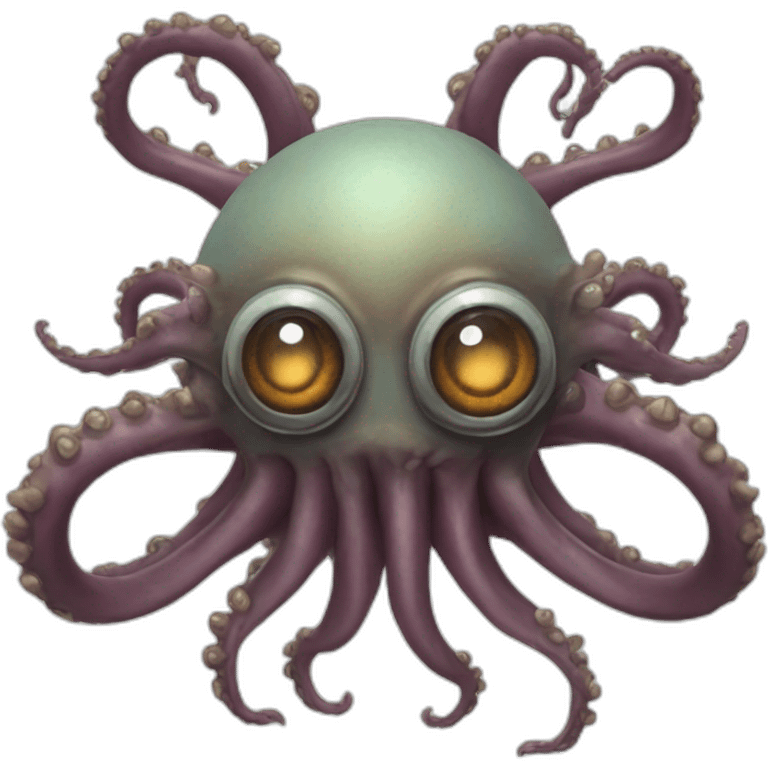 A beholder with one large central eye and several long tentacles, some of which have smaller eyes emoji