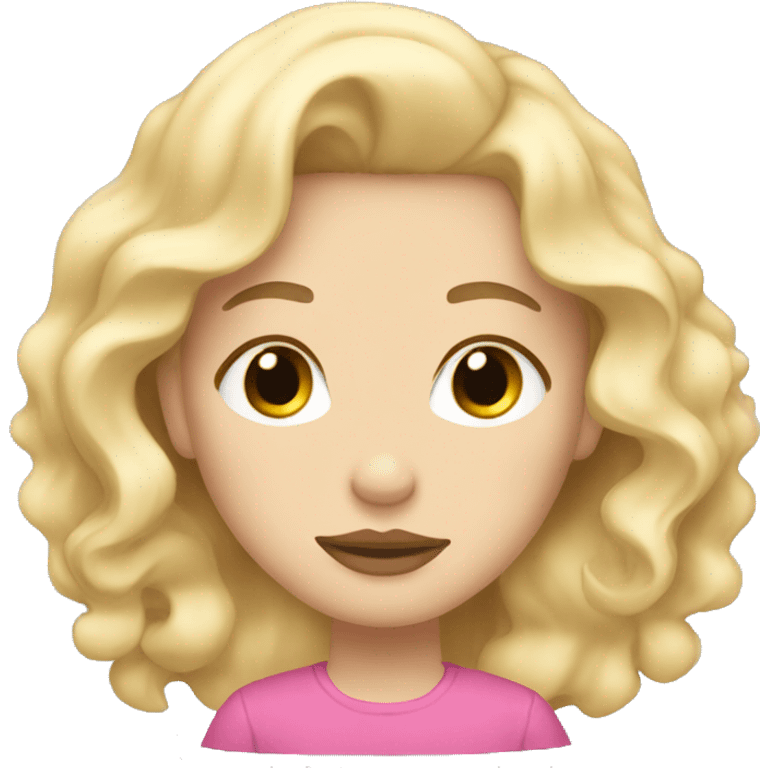 girl sleeping white skin blonde hair pink lips wavy hair emoji