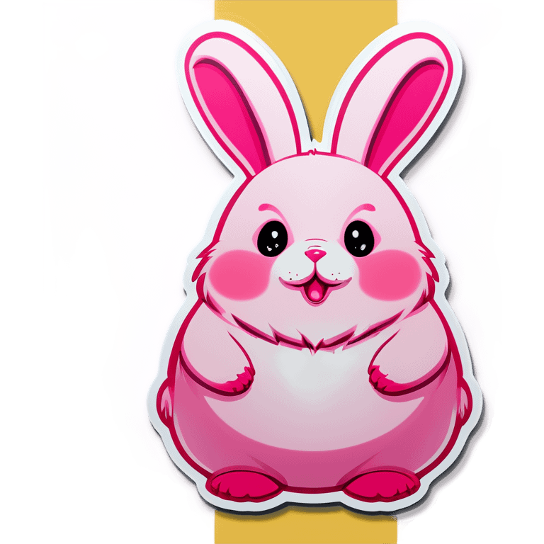 Fat pink bunny emoji