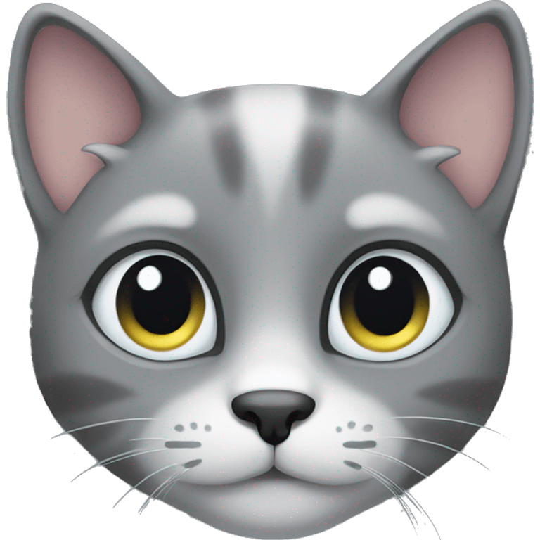 grey cat with cute eyes emoji