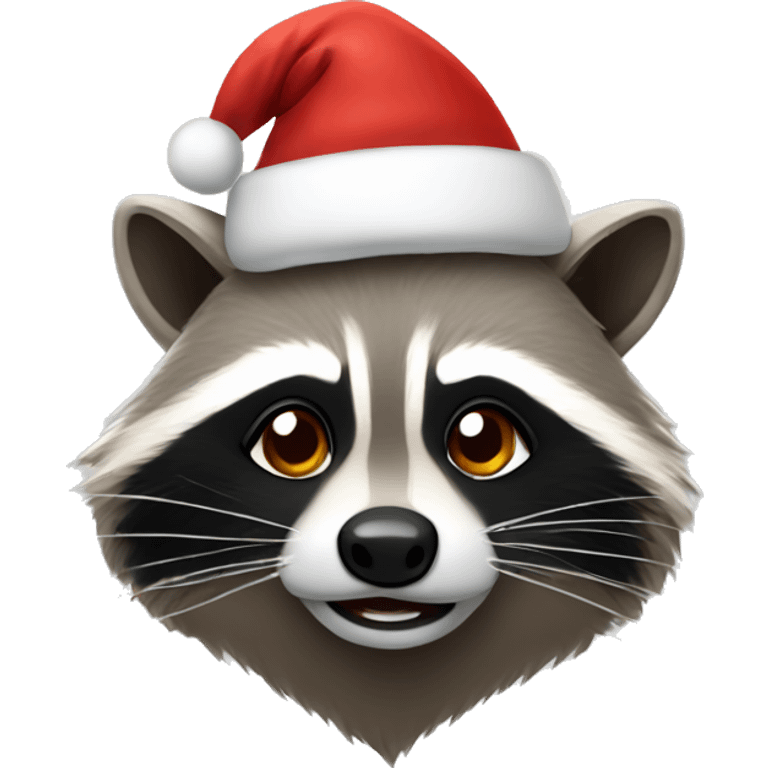 racoon wearing a Santa hat  emoji