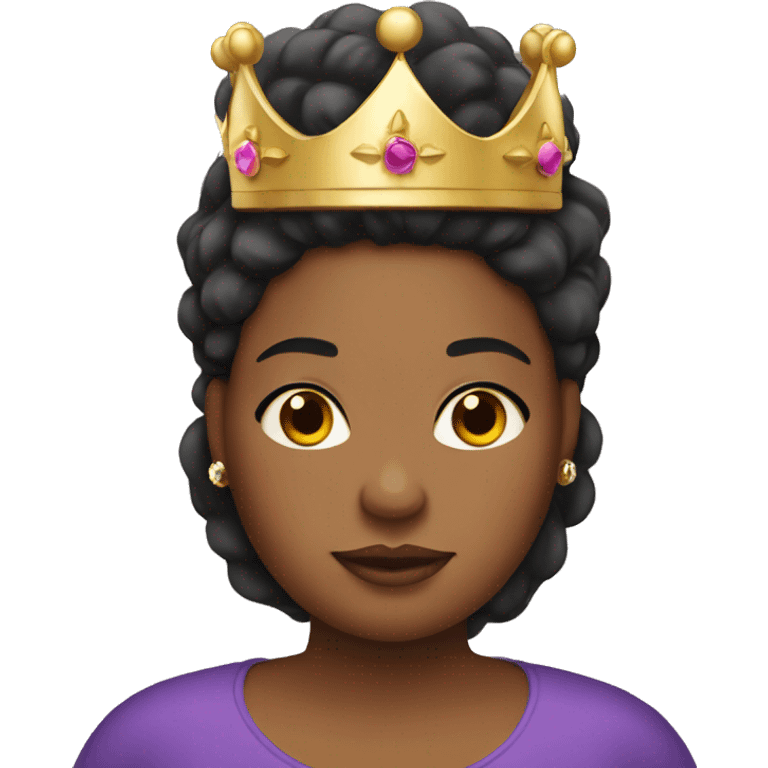 Obese light skin black woman with crown emoji