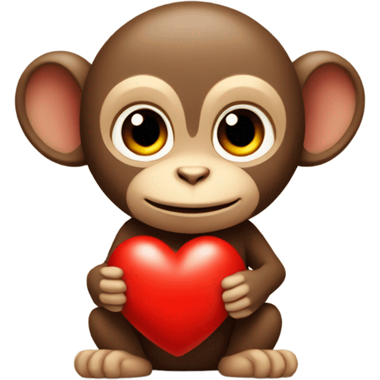 Little monkey with red heart  emoji