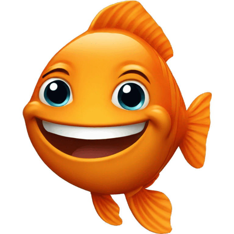 Smiling orange fish emoji