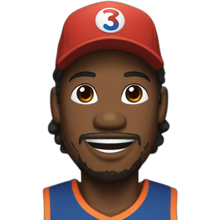 Kevin Durant wearing a super mario hat emoji