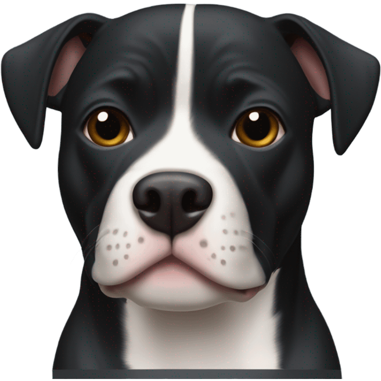 black pitbull terrier mix with a white stripe emoji