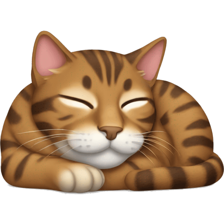 Brown Tabby cat sleeping emoji