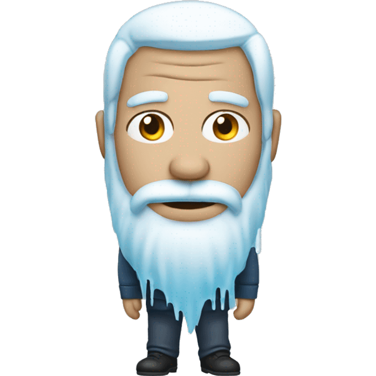 a man with ice emoji