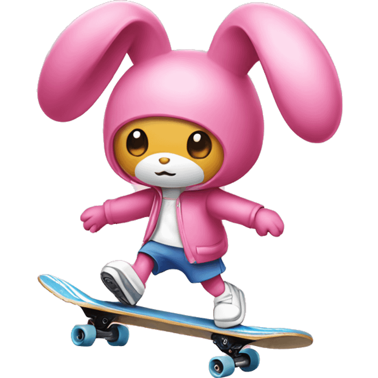 My melody skateboarding emoji