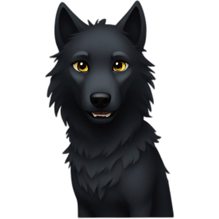 Black wolf emo emoji