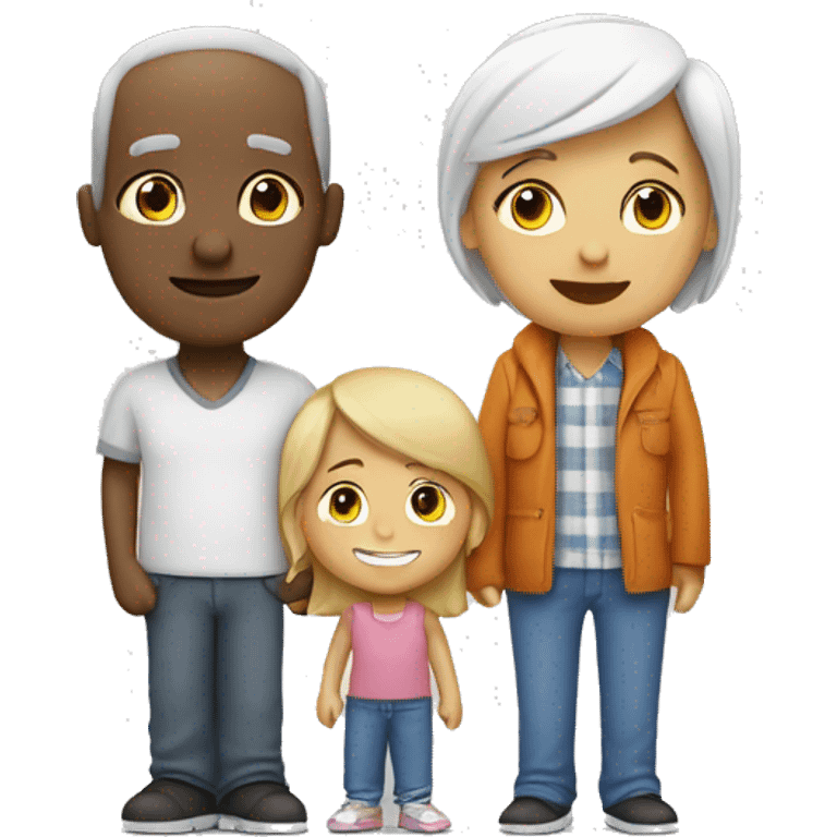 une famille blanche avec deux parents, une fille et un garçon emoji