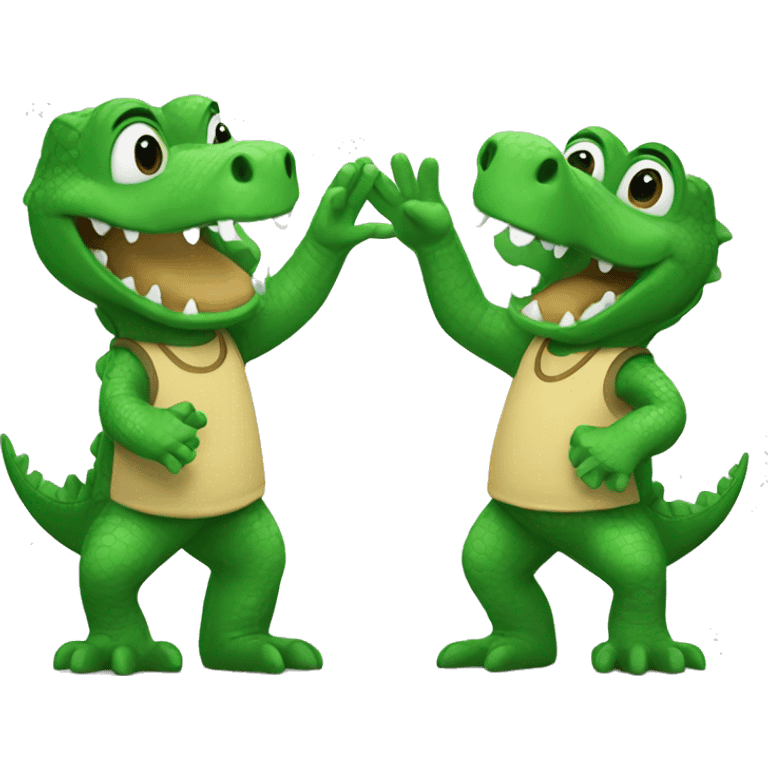 Alligator high five emoji