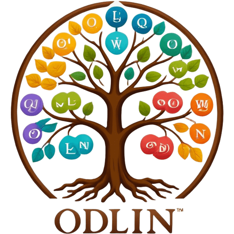 created a highly detailed but manly looking family genealogy logo with multiple colors and make sure it include the name Odlin. emoji