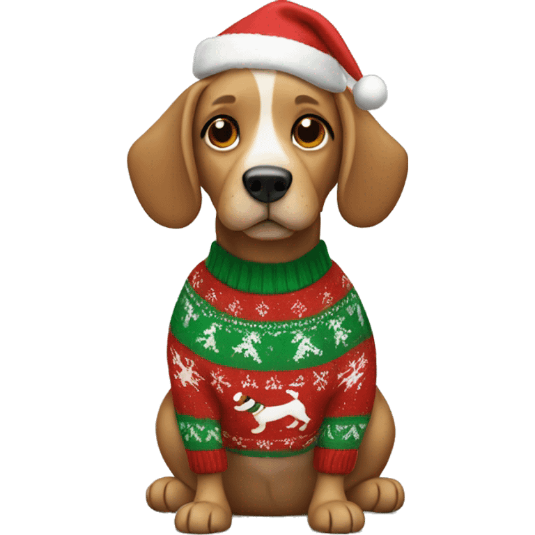 Dog in Christmas sweater  emoji