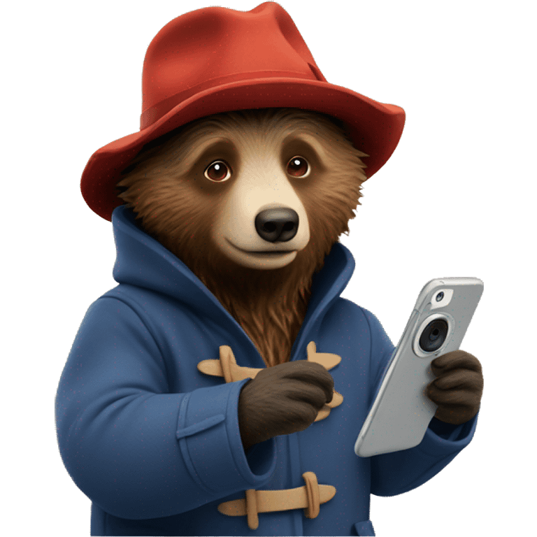 Paddington taking a selfie emoji