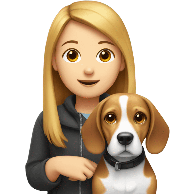 Beagle and girl emoji