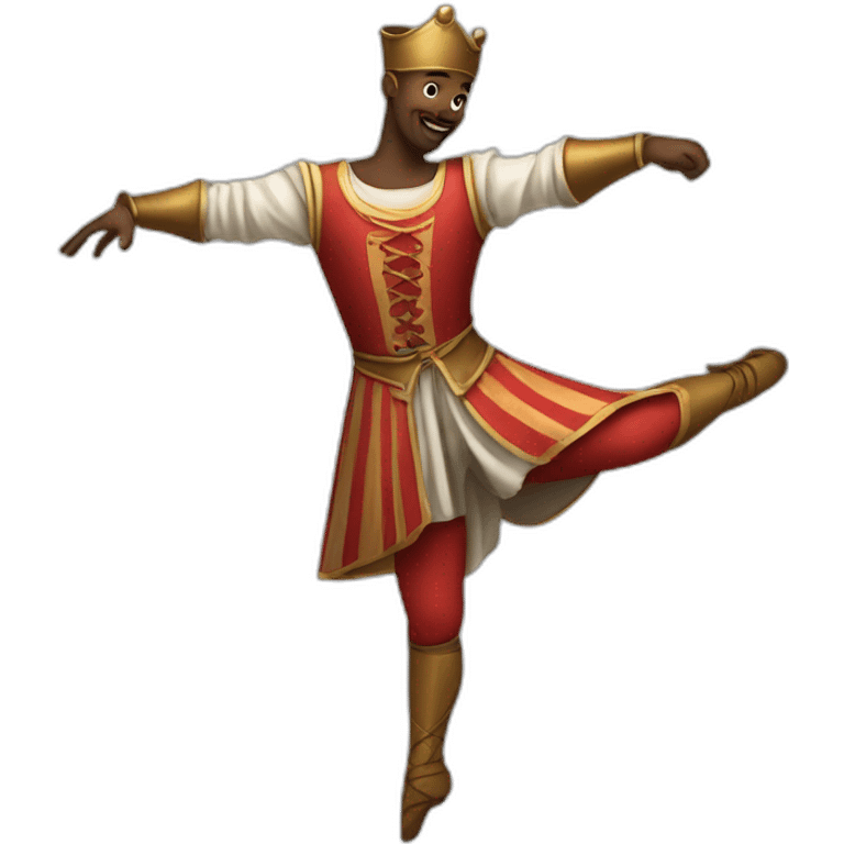 medieval circus acrobat doing a pirouette emoji