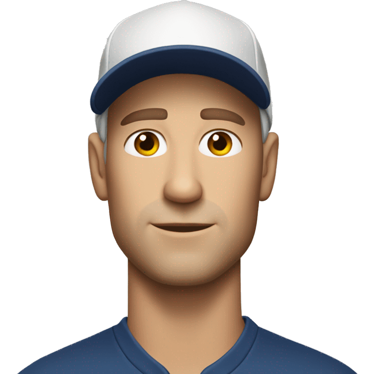 strong and handsome white man with a baseball cap  emoji