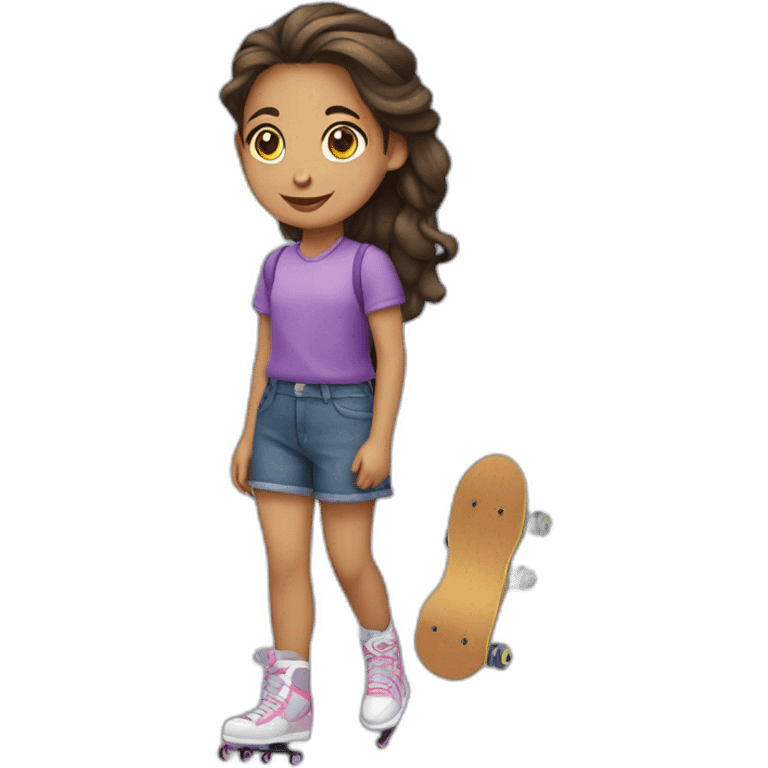 niña con patines emoji