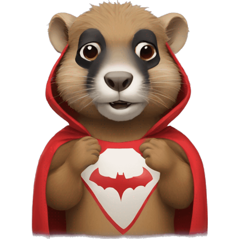 marmot as superhero in mask emoji