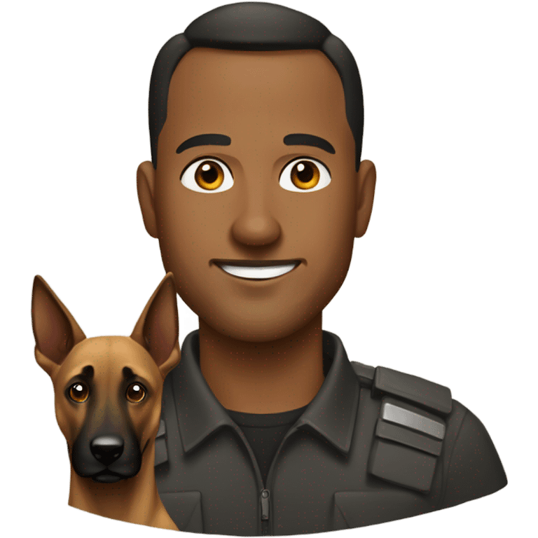 man with Belgian Malinois  emoji