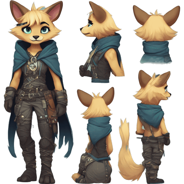 Cool cute Kawaii edgy fantasy animal  fursona Fionbri by griffsnuff & LiLaiRa & Falvie full body emoji